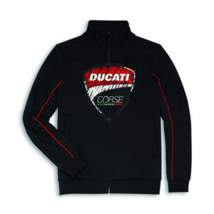 98769738 Felpa ufficiale Ducati Corse Sketch full zip nera per uomo