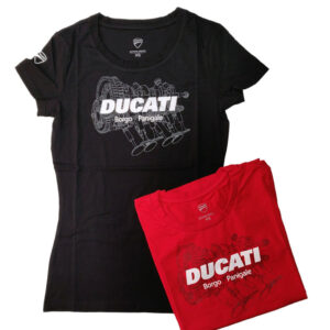 98770075BP_T-shirt Ducati Borgo Panigale Donna nera