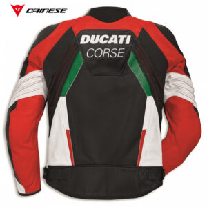 9810435 Official Ducati Jacket Dainese perforated Leather Man Corse C3 White-Red Original Ducati Shop online store biker